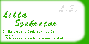 lilla szekretar business card