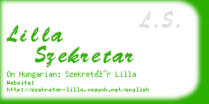 lilla szekretar business card